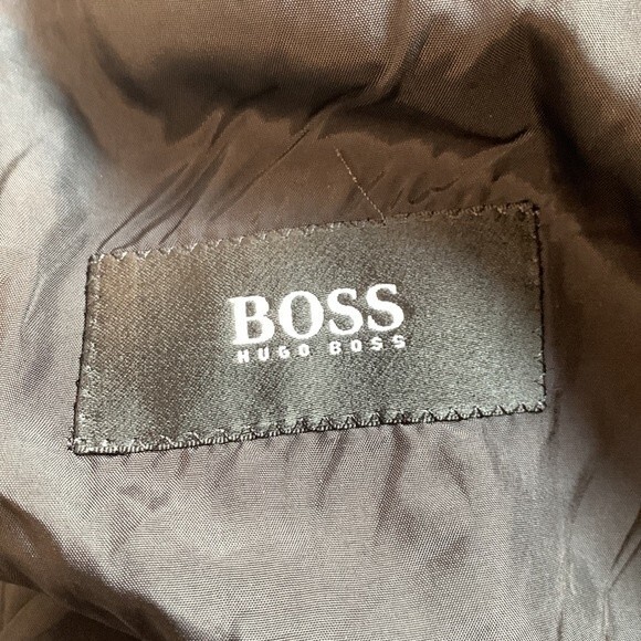 Boss Hugo Boss | 100% Schurwolle Virgin Wool Men’s Suit Coat Blazer Black 46R - Picture 5 of 7